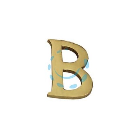 LETTERA ALFABETO "B" IN OTTONE LUCIDO 
