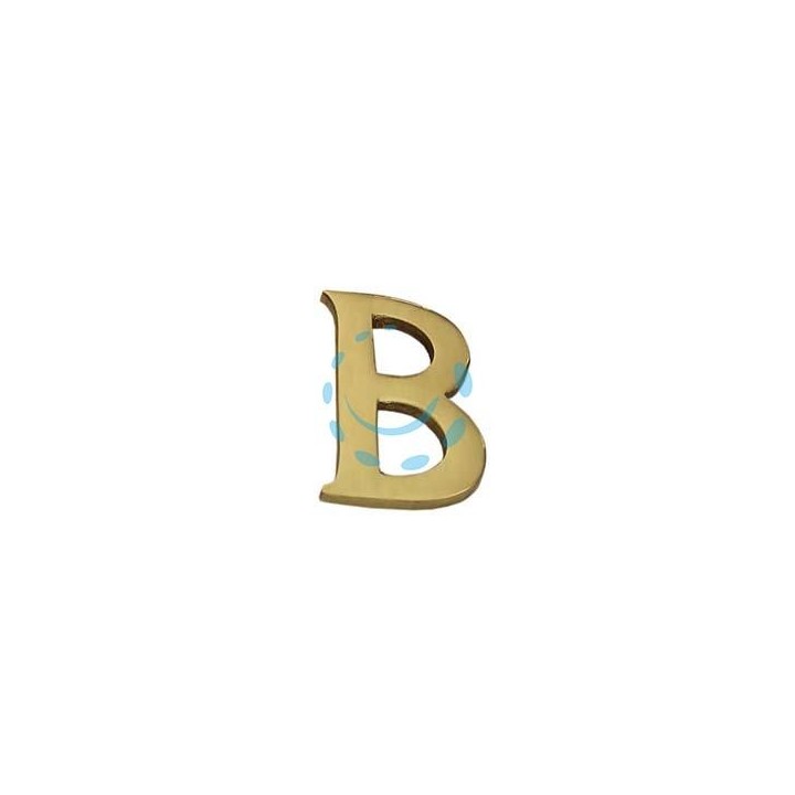 LETTERA ALFABETO "B" IN OTTONE LUCIDO 