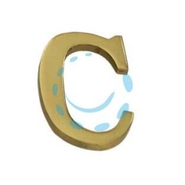 LETTERA ALFABETO "C" IN OTTONE LUCIDO 