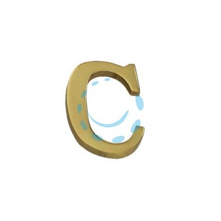 LETTERA ALFABETO "C" IN OTTONE LUCIDO 