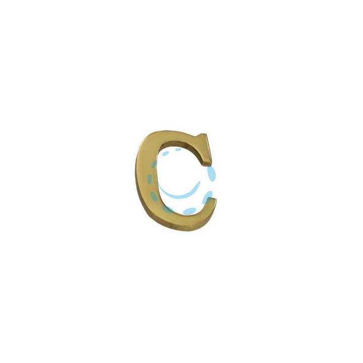 LETTERA ALFABETO "C" IN OTTONE LUCIDO 