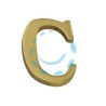 LETTERA ALFABETO "C" IN OTTONE LUCIDO 