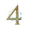 NUMERO CIVICO "4" INGLESE IN OTTONE LUCIDO 