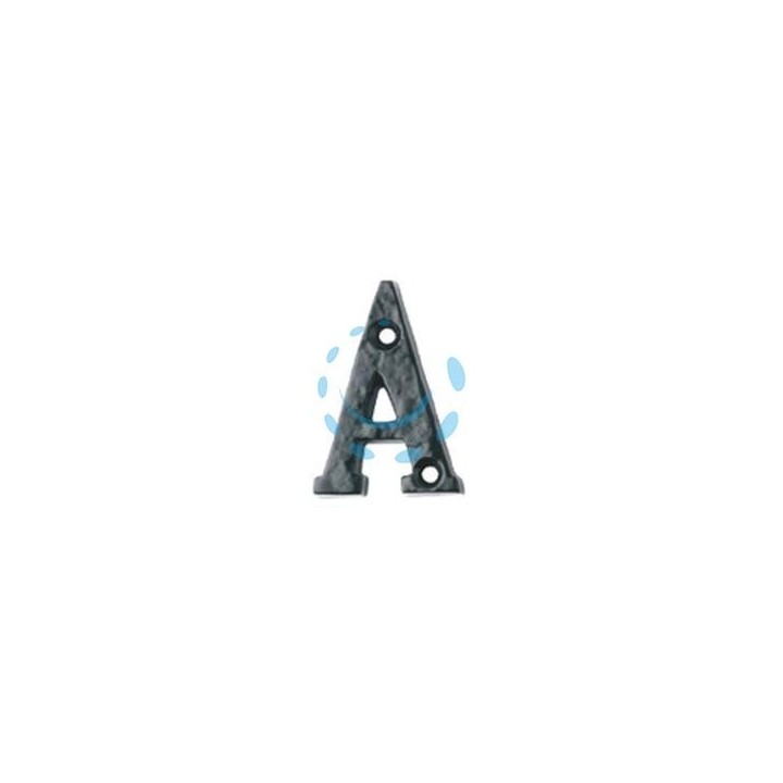 LETTERA ALFABETO "A" IN FERRO NERO OPACO 