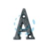 LETTERA ALFABETO "A" IN FERRO NERO OPACO 