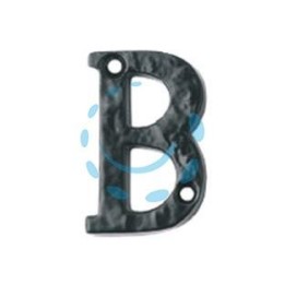 LETTERA ALFABETO "B" IN FERRO NERO OPACO 