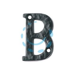 LETTERA ALFABETO "B" IN FERRO NERO OPACO 