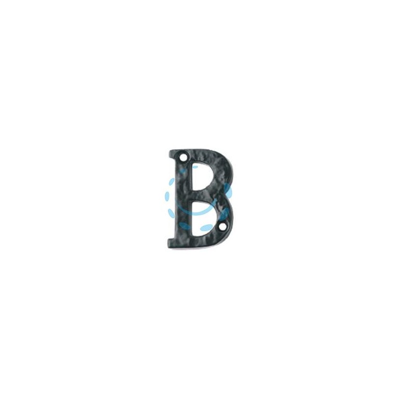 LETTERA ALFABETO "B" IN FERRO NERO OPACO 