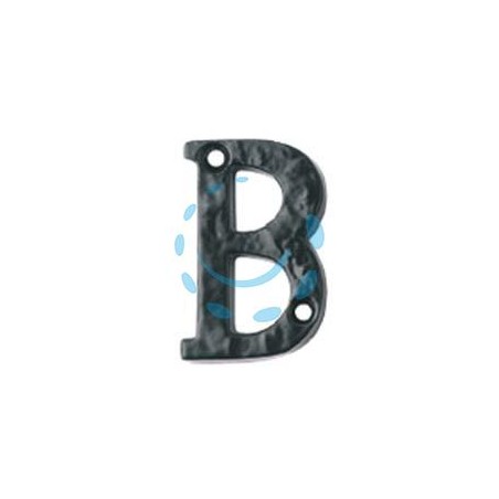 LETTERA ALFABETO "B" IN FERRO NERO OPACO 