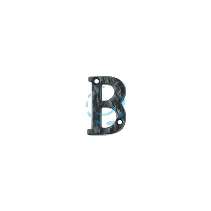 LETTERA ALFABETO "B" IN FERRO NERO OPACO 