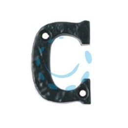 LETTERA ALFABETO "C" IN FERRO NERO OPACO 