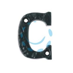 LETTERA ALFABETO "C" IN FERRO NERO OPACO 