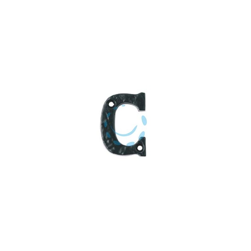 LETTERA ALFABETO "C" IN FERRO NERO OPACO 