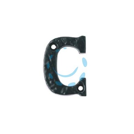 LETTERA ALFABETO "C" IN FERRO NERO OPACO 