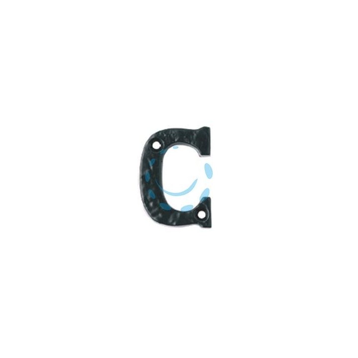 LETTERA ALFABETO "C" IN FERRO NERO OPACO 