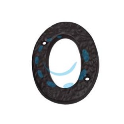 NUMERO CIVICO "0" IN FERRO NERO OPACO 