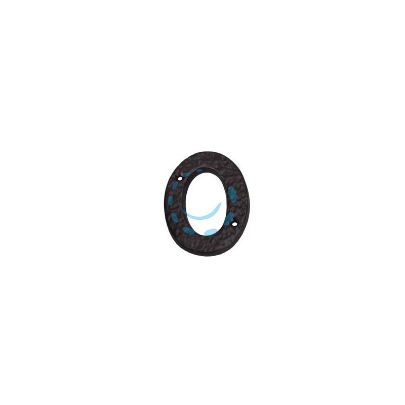 NUMERO CIVICO "0" IN FERRO NERO OPACO 