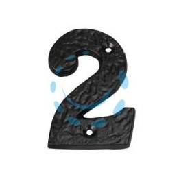 NUMERO CIVICO "2" IN FERRO NERO OPACO 