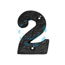 NUMERO CIVICO "2" IN FERRO NERO OPACO 