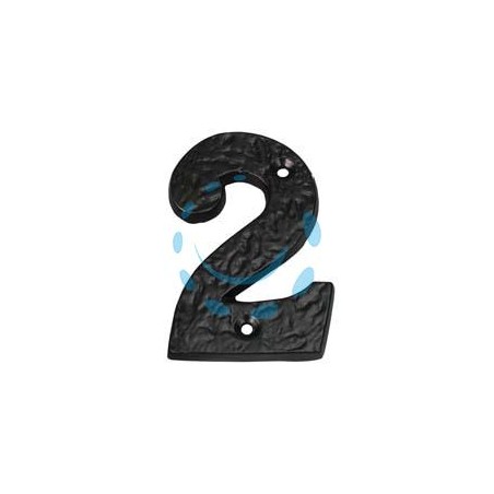 NUMERO CIVICO "2" IN FERRO NERO OPACO 
