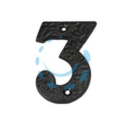 NUMERO CIVICO "3" IN FERRO NERO OPACO 