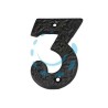 NUMERO CIVICO "3" IN FERRO NERO OPACO 