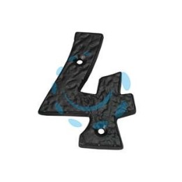 NUMERO CIVICO "4" IN FERRO NERO OPACO 