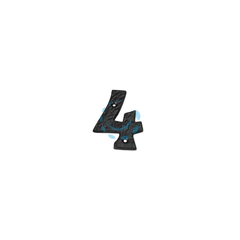 NUMERO CIVICO "4" IN FERRO NERO OPACO 