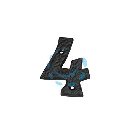 NUMERO CIVICO "4" IN FERRO NERO OPACO 