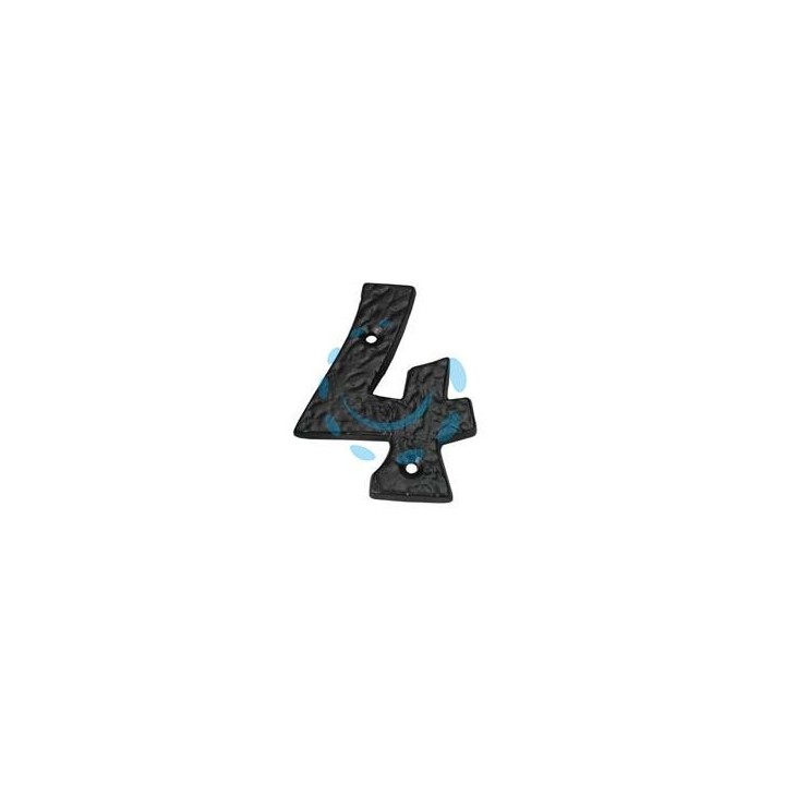 NUMERO CIVICO "4" IN FERRO NERO OPACO 