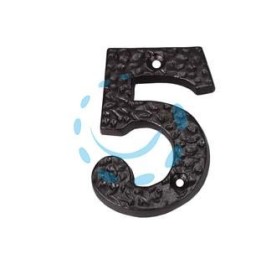 NUMERO CIVICO "5" IN FERRO NERO OPACO 