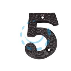 NUMERO CIVICO "5" IN FERRO NERO OPACO 