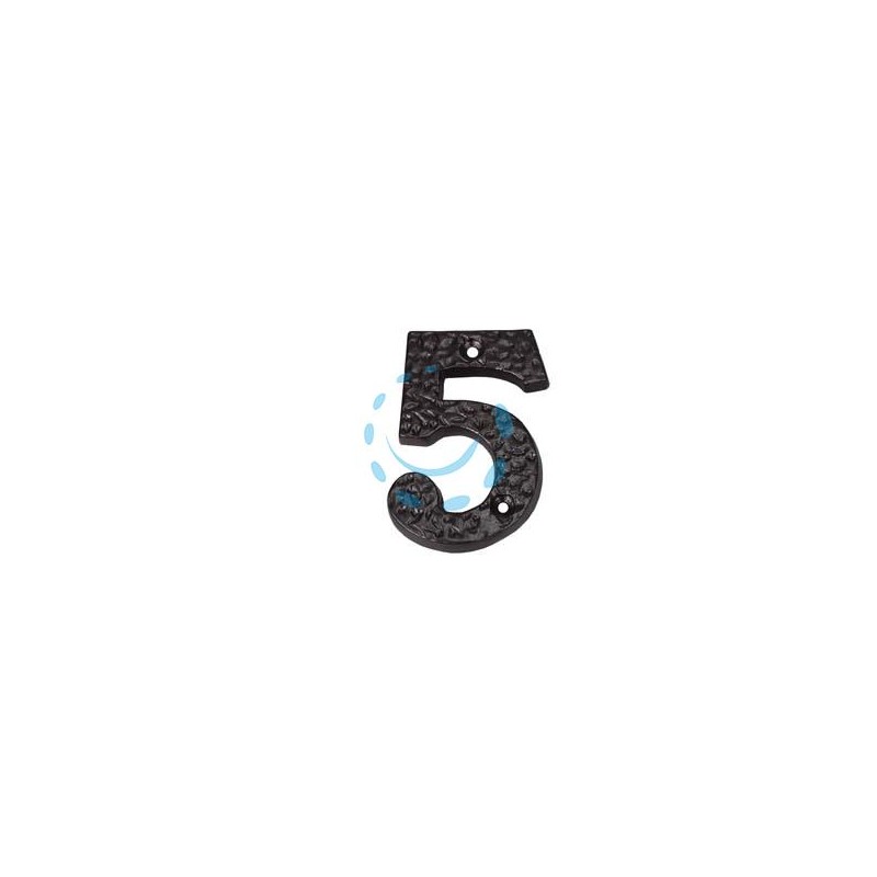 NUMERO CIVICO "5" IN FERRO NERO OPACO 