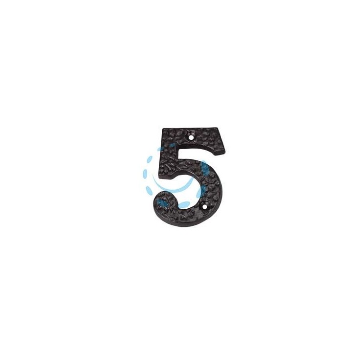 NUMERO CIVICO "5" IN FERRO NERO OPACO 