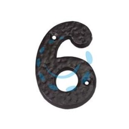 NUMERO CIVICO "6" IN FERRO NERO OPACO 