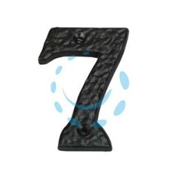 NUMERO CIVICO "7" IN FERRO NERO OPACO 