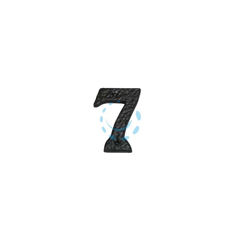 NUMERO CIVICO "7" IN FERRO NERO OPACO 