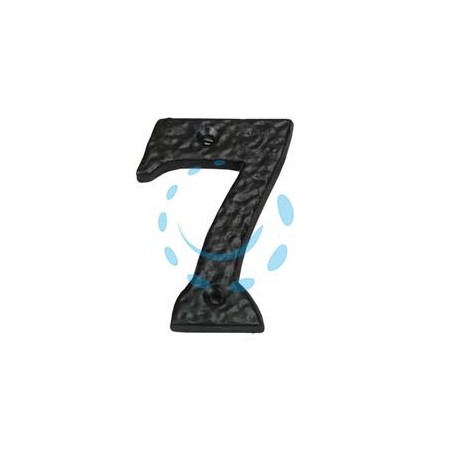 NUMERO CIVICO "7" IN FERRO NERO OPACO 