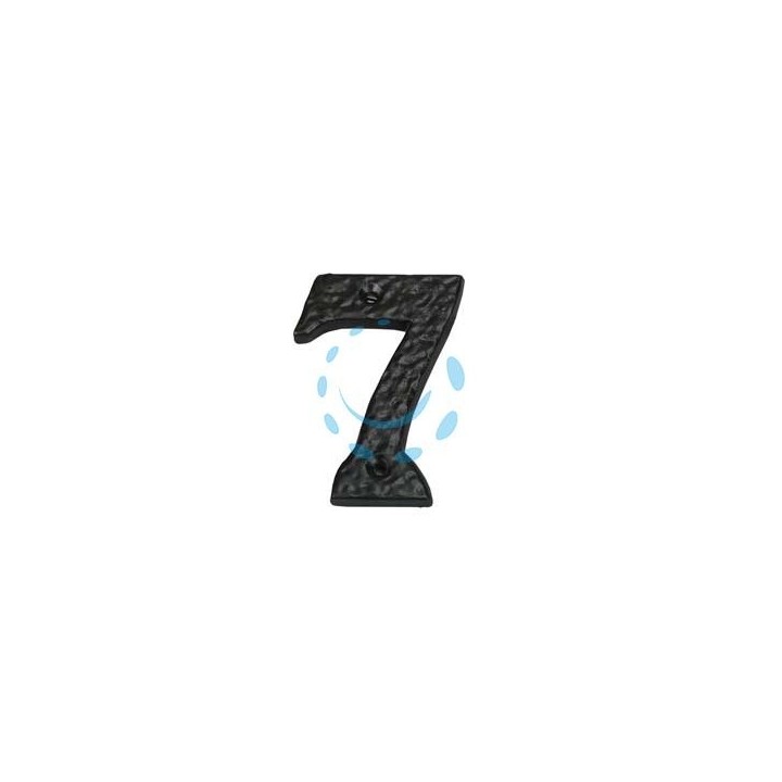 NUMERO CIVICO "7" IN FERRO NERO OPACO 