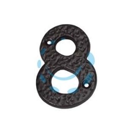 NUMERO CIVICO "8" IN FERRO NERO OPACO 