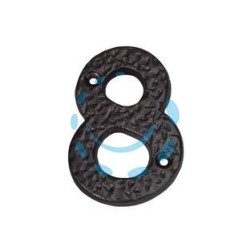 NUMERO CIVICO "8" IN FERRO NERO OPACO 