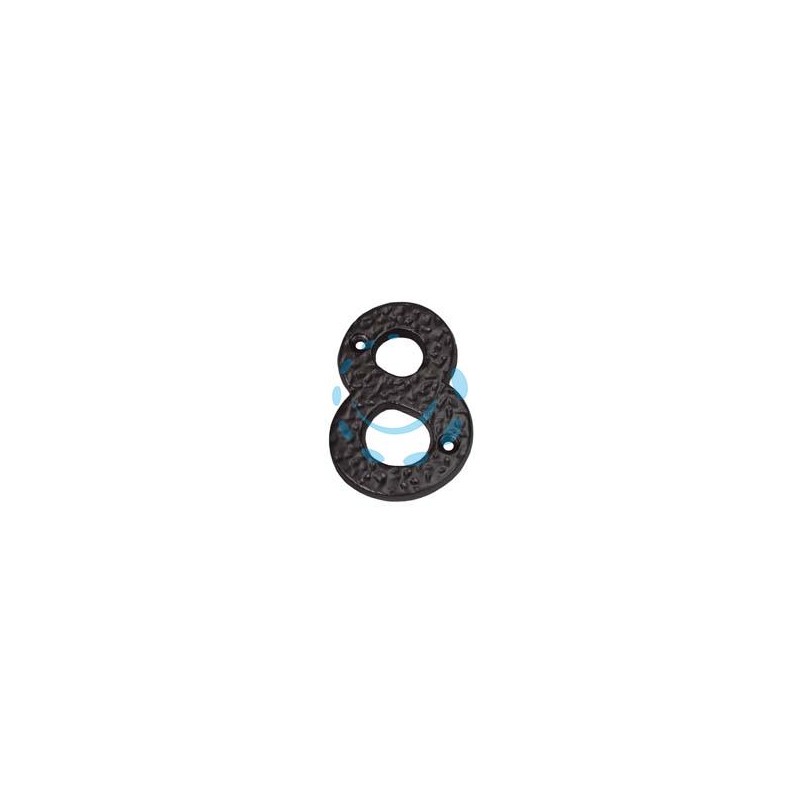 NUMERO CIVICO "8" IN FERRO NERO OPACO 