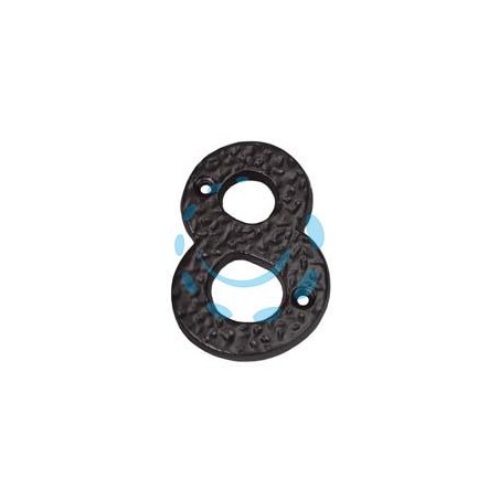 NUMERO CIVICO "8" IN FERRO NERO OPACO 