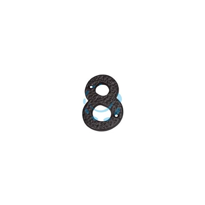 NUMERO CIVICO "8" IN FERRO NERO OPACO 