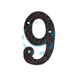 NUMERO CIVICO "9" IN FERRO NERO OPACO 