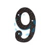 NUMERO CIVICO "9" IN FERRO NERO OPACO 