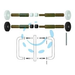 FISSAGGIO DOPPIO PER VETRO-LEGNO-ALLUMINIO - mm.300/350 in nylon colore bianco