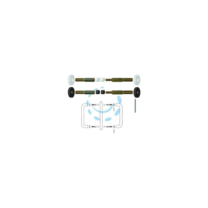 FISSAGGIO DOPPIO PER VETRO-LEGNO-ALLUMINIO - mm.300/350 in nylon colore bianco