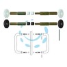 FISSAGGIO DOPPIO PER VETRO-LEGNO-ALLUMINIO - mm.300/350 in nylon colore bianco