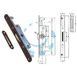 CREMONESE TRIPLICE CHIUSURA PER FINESTRA BORDO TONDO BRONZATO - entrata mm.17 